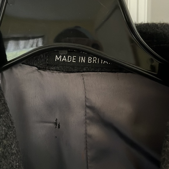 Price Firm!! Vintage Men’s Long 100% Cashmere Charcoal Gray 3 Button Coat. 44 XL - Picture 3 of 10